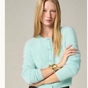 J Crew Cashmere Mint Green Women's Cardigan Sweater -currently sold for $198